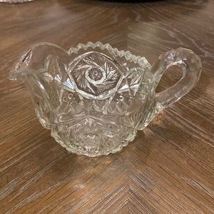 Vintage coffee creamer early American pressed glass